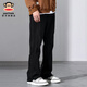 Big Mouth Monkey (Paul Frank) American Fashion Jeans Autumn New New Loose Lloped Pantalones de patas ancho Versátiles versátiles de calles High Street 9901 Negro [Auténtico oficial] L [recomendado 120-140Jin [Jin equivale a 0.5 kg]]