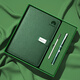 MU Lei Notebook Geschenkbox Set Hoch aussehende exquisite Geschenkgeschenke Custom bedrucktes Logo Business High-End Work Conference Office Notepad Gravur High-End-Schreibzeittagebuch Erwachsener 15012-A5-Obsidian Black (Signature Pen + Refill)