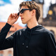 
Mr. Bu skin-friendly hooded cardigan 2025 autumn machine washable solid color wool t-shirt men's PT15568 piano black S (165)