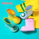 Shepherd boy children's rain boots 3-7 year old boys and girls rain boots cartoon lightweight kindergarten baby water shoes yellow little yellow chicken 150
