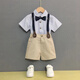 
GOKU boys' dress suit summer children's overalls flower children's suit British style kindergarten graduation suit performance suit green 100 (recommended weight 25-30 Jin [Jin equals 0.5 kg])
