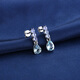 Musi Smart Water Drop Tanzanite Aquamarine Stud Earrings 925 Silver Women's Sapphire Blue Earrings Versatile Earrings