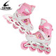 Evervon Roller Skates Children's Roller Skates für Jungen- und Mädchen-Rollschuhe KJ-337 Pink Protective Gear Helm M Größe für Größen 35-38