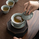 SUSHI CERAMICS Ge Kiln Kung Fu Tea Set Ceramic Teapot Three-Cai Cover Bowl Teacup Tea Washer Six Gentlemen Large Set Gift Box