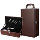 Chuangweiyue red wine leather box wine gift box double packaging box empty box foreign wine leather box wine box wine box black crocodile pattern double box with wine utensils