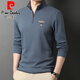 Pier Cardin [Leichtes Luxus-High-End] Halbzipper-Standkragen Langarm T-Shirt Herren Frühling und Herbst reines Baumwollgeschäft Casual Sweatshirt Strick 6625 Red 185