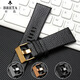 Pataca adapted to POLICE watch accessories PL.14698 13806 large dial cowhide strap 24 26 28 30mm white + silver pin buckle 22mm