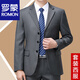ROMON suit men's spring and autumn two-piece suit business professional formal suit middle-aged and elderly father's suit jacket 8810 Navy (two buttons) Four Seasons No Slit 175A 92A Recommended weight 140-155Jin Jin equals 0.5 kg