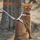 ZOOLAND cat traction rope to prevent break-away, walk large and small kittens, good-looking, lengthened, adjustable I-shaped chest and back, red tea orange L-recommended 5-16 Jin Jin equals 0.5 kg