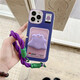 
Shengtulang new 16-mounted monster suitable for Apple 15promax mobile phone case iPhone 13 cute small card bag 14plus personality double lanyard 11 niche anti-fall 12 protective case Big hole-small monster card bag + purple bracelet iPhone 11