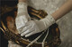 
Yinxiang's new Korean style bride wedding wedding photography photo photo accessories off-white satin pearl short gloves beige, single size
