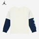NIKE JORDAN Nike AJ children's clothing boys' fake two-piece pure cotton long-sleeved T-shirt autumn new children's bottoming shirt marshmallow pure cotton 160/76 recommended height 152-158cm
