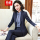Jian Ting professional wear women's suit new fashion spring and autumn temperament women's suit work clothes suit interview formal work wear navy blue suit + trousers L