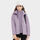 Simboo jacket for men, thickened three-in-one windproof and warm coat plus velvet removable mountaineering and skiing outdoor clothes 12805 purple-women M