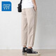 Jeanswest casual pants men's spring and summer new trendy loose versatile nine-point men's pants thin cotton teen straight-leg pants 9904 deep khaki L