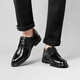 Chaussures en cuir Playboy pour hommes 2025 Nouvelle entreprise de cuir authentique usure formelle Men's Haut-Haut-Haut Derby Chaussures pour les mariés de mariage et les garçons les meilleures chaussures de la hauteur intérieure noire-12357 42 Taille de chaussure en cuir standard
