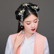 Handmade antique style hairpin for women, tassel Hanfu headdress, hair accessories, copper hair crown Qingyan copper hair crown + tassel hairpin pair, ready stock