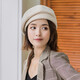 Shenggeer beret women's autumn and winter Korean version versatile houndstooth British retro painter hat Internet celebrity hat women's fashion dark coffee one size