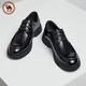 Camel leather shoes men's cowhide business casual formal comfortable derby shoes P14A005608 black 42
