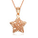 Liuguifu Jewelry Xinglian K gold pendant 18K rose gold color gold pendant can be paired with a necklace or necklace as a birthday gift for girls. K gold about 0.8 grams + brand gift box + silver chain