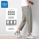 Jeanswest casual pants men's spring and summer new trendy loose versatile nine-point men's pants thin cotton teen straight-leg pants 9904 deep khaki L