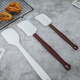CLCEY one-piece rubber spatula all-inclusive silicone spatula high temperature resistant red handle soft scraper baking tool white one-piece rubber spatula (large)