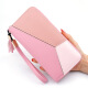 Shuguoer (SHU GUO ER) contrasting color splicing long wallet for women's clutch women's new fashion Japanese and Korean pink #C311
