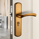 Huili custom door lock indoor home universal type no modification hole lock old door lock room door handle gold old-fashioned handle black (excluding lock body lock core) 35-50mm universal type with key