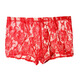 Men's Sexy Underwear Thin Transparent Lace Sexy Underwear See-through Boxer Briefs Men's Shorts One Size Red