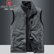Pierre Cardin autumn and winter thickened double-sided vest for men, outdoor sports fleece vest, polar fleece vest and velvet vest jacket, royal blue 2XL (suitable for 145-160Jin Jin equals 0.5kg)