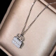 Ticify18K gold moissanite H letter bag necklace women's fashion new full diamond pendant clavicle chain rose gold