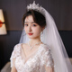 缔晶水晶生日结婚皇冠头饰项链耳夹三件套新娘王冠公主高级感婚礼道具