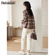 PinCai Plaid Long Sleeve Shirt Women's Spring and Autumn Style Loose Jacket Retro All-match Shirt P143C2009
