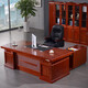 ZHONGWEI Chinese style boss desk president desk solid wood leather manager desk computer desk executive desk 2 meters including cabinet