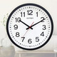 Jin Zhongbao (GUTEN) Reloj silencioso Sala de Estar Reloj de Pared de Cuarzo Redondo Simple y Moderno Reloj de Pared de Fuente Grande y Llamativa 3883 Negro Mate Diámetro 34 cm Otros