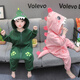
G.DUCKKIDS little yellow duck children's clothing children's pajamas girls' home clothes spring and autumn new hooded dinosaur long-sleeved onesie crawling suit pink dinosaur nightgown [winter style] 130 Recommended for 7 to 8 years old [120-130cm] cm