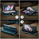 Helmseil Samsung Zfol3 Mobiltelefonhülle Volleinkleber Faltklammern Flip Leder Hülle Galaxie W22 Schutzhülle Fold3 Luxury Magnetic Card Slot Wallet Samsung Z Fold3 /W22 5G Noble Schwarz