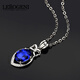 Lerogeni Halskette für Frauen Tansania 5A Grade Blue Edelstein Anhänger High-End-Luxus-Schmuck Geburtstag Geschenk Tanzania Stein Anhänger Sitte Sitte