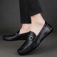 Clohoo Doudou Chaussures Spring and Automne Geatic Cuir Business Casual Cuir Chaussures Men Soft Sole Sole British British non glip Pendal Pédale Black 40 [Taille de la chaussure en cuir]