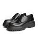 Belle Stars derselbe Pendler formelle Verschleiß dicker Derby-Schuhe für Männer Textur Business Casual Lederschuhe A1695DM4 Black 39