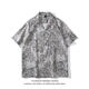 Smart Dog Flower Hemd Retro Hong Kong Stil Männer Hawaiian Style Kurzarm gebrochene Frauen Hong Kong Stil gut aussehender Strandhemd Big White 7027 m