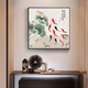 Xiaolulin Chinese style Jiuyu drawing decoration painting restaurant painting study office tea room hanging painting entrance entrance cabinet living room mural 15911 surplus year after year fabric painting 40*40 black frame (gold frame requires note