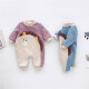 Male baby one-piece clothes, winter outing clothes, baby autumn and winter suit, outer wear, winter going out clothes, plus velvet blue and white 80cm