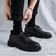Qisiman Chaussures masculines 2025 Nouveau été des chaussures en cuir décontractées noir décontractées pour hommes Portez formel à la tête