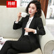 Jian Ting professional wear women's suit new fashion spring and autumn temperament women's suit work clothes suit interview formal work wear navy blue suit + trousers L