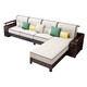 Zihua Massives Holzsofa Wohnzimmer Neue chinesische Ecke Imperial Concubine Stoff Kombination High-End-leichte Luxus kleine Wohnung Möbel 9902 Unabhängiger Einzelsitz [Rahmen] Baumwollwäscheabdeckung