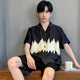 莫代尔睡衣男士夏季冰丝短袖短裤家居服男款男式夏天薄款仿真丝休闲套装 NSD698 XL (175)