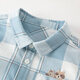 DAVE&BELLA boys' shirts, long-sleeved children's tops, children's plaid shirts, boys' clothes, spring new children's clothes, blue, in stock, 100 cm (recommended height 90-100cm)