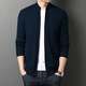 CXZ cardigan men's new sweater, jacket, pure wool sweater, men's stand-up collar casual zipper cardigan trendy gray 175