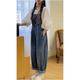 Spring and autumn styles of pregnant women wearing denim trousers age-reducing new large size loose small maternity suit autumn suit denim overalls + top (suit) XL (125-140Jin [Jin equals 0.5 kg])